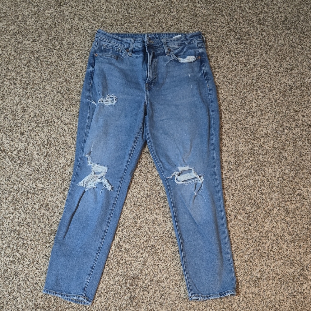 Old Navy Distressed Ankle Jeans in Light Blue